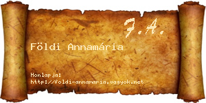 Földi Annamária névjegykártya