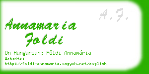 annamaria foldi business card